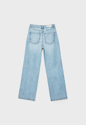 Straight-fit jeans with rhinestones