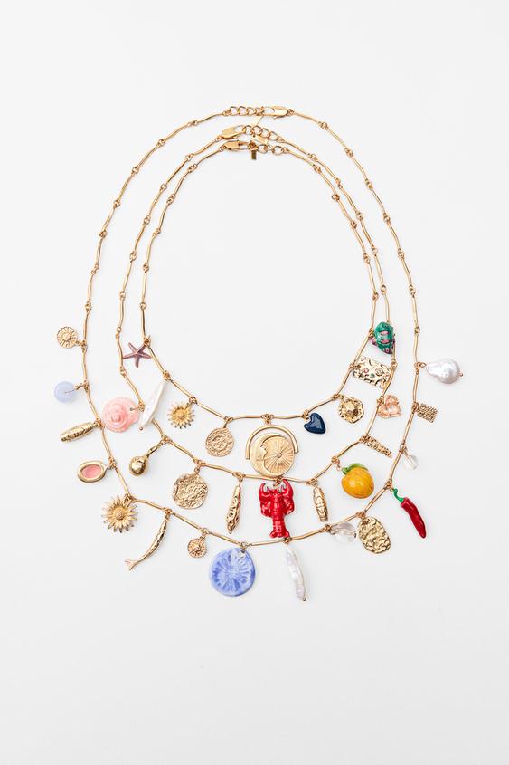 LOT DE 3 COLLIERS MULTICHARMS