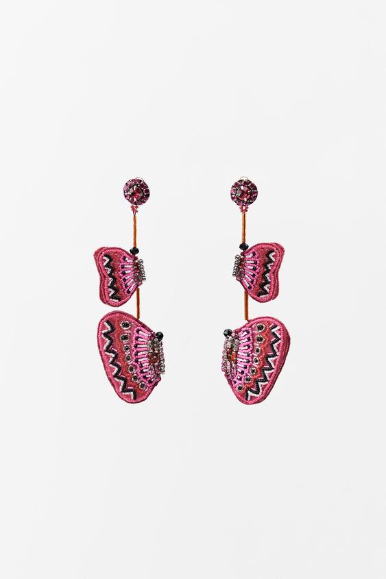 BOUCLES D’OREILLES PAPILLON AVEC BIJOUX FANTAISIES