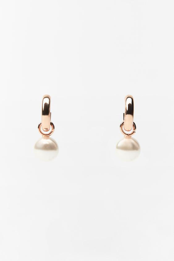 BOUCLES D'OREILLES ANNEAUX À PERLE