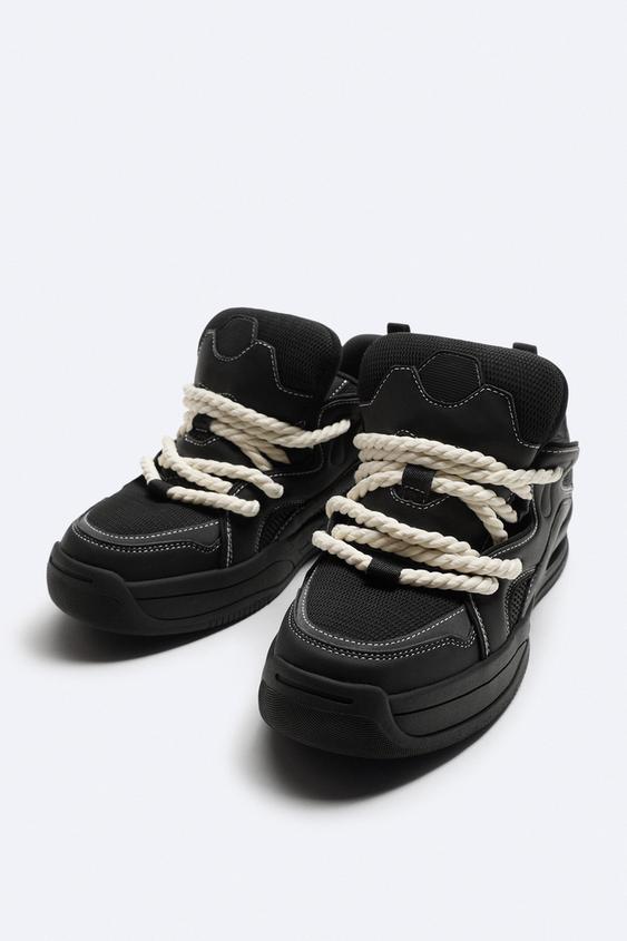 BASKETS SKATE AVEC LACETS EFFET CORDE