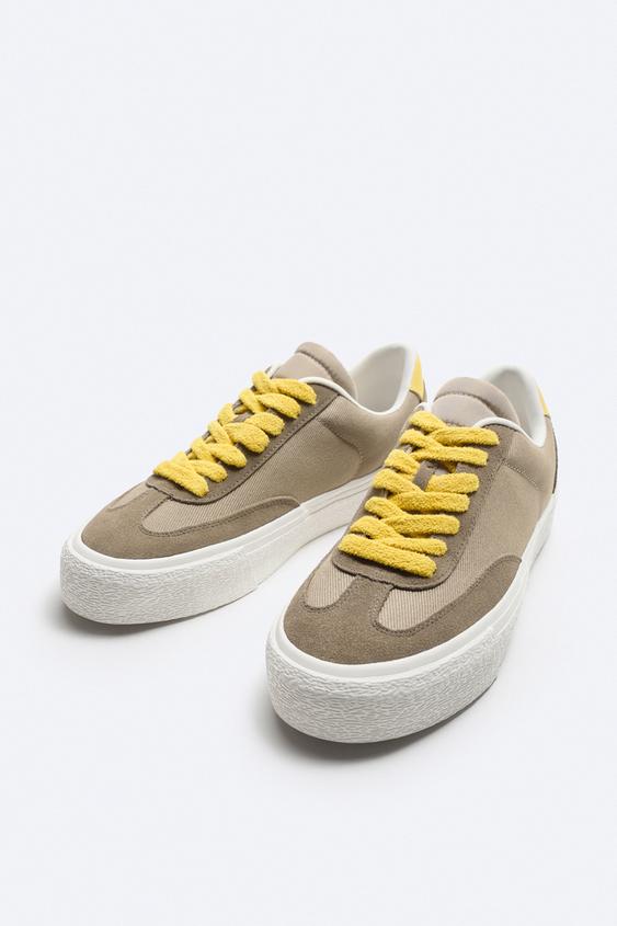 BASKETS MULTICOLORES EN VELOURS CÔTELÉ