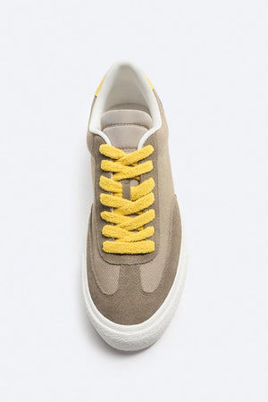 BASKETS MULTICOLORES EN VELOURS CÔTELÉ