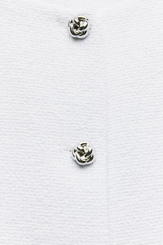 BLAZER À TEXTURE AVEC COL ROND