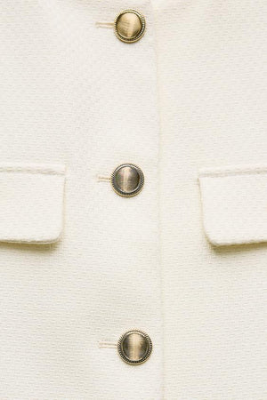 BLAZER EN PIQUÉ À COL ROND