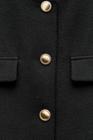 BLAZER EN PIQUÉ À COL ROND