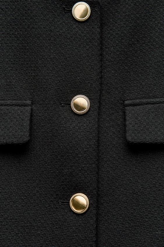 BLAZER EN PIQUÉ À COL ROND