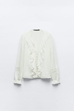 CHEMISE RUSTIQUE À VOLANTS