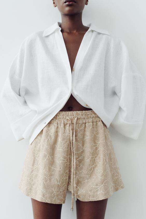 CHEMISE EN DU LIN À MANCHES AMPLES