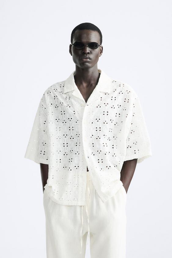 CHEMISE BRODÉE PERFORÉE