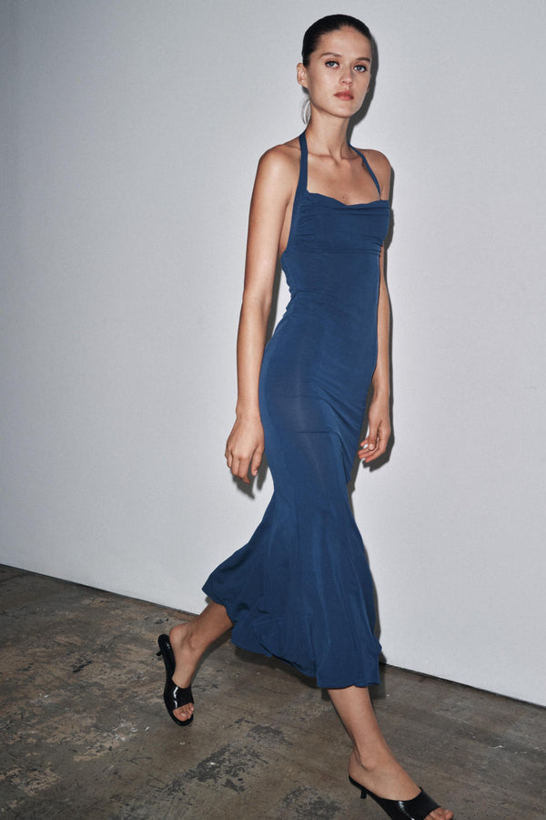 FLOWING HALTER DRESS