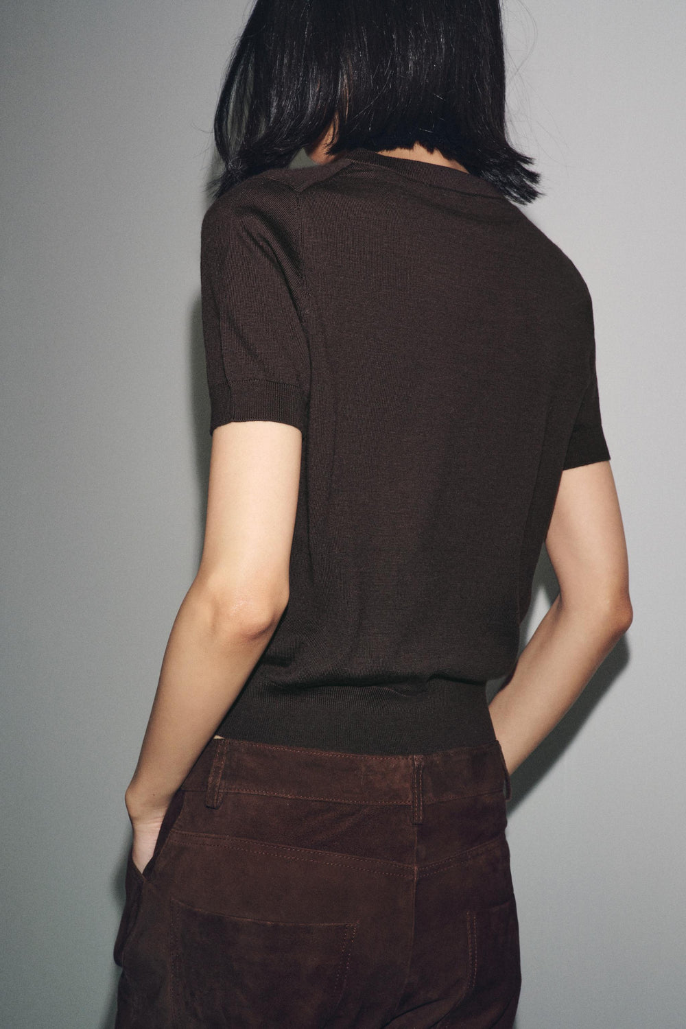 100% WOOL SHORT SLEEVE TOP