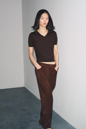 100% WOOL SHORT SLEEVE TOP