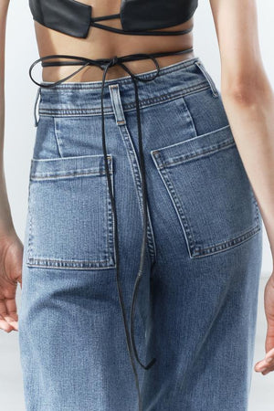 JEAN MARINE DROIT À TAILLE HAUTE