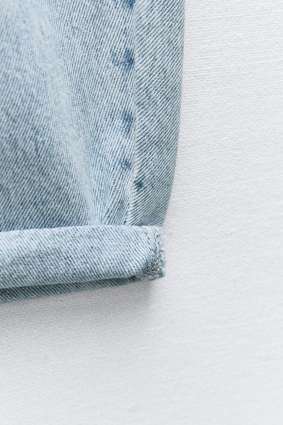 JEAN COUPE AMPLE À TAILLE HAUTE PLISSÉE