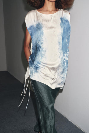 LINEN BLEND TROUSERS WITH CONTRAST STITCHING