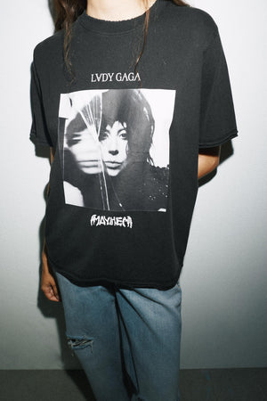 LADY GAGA FADED-EFFECT T-SHIRT