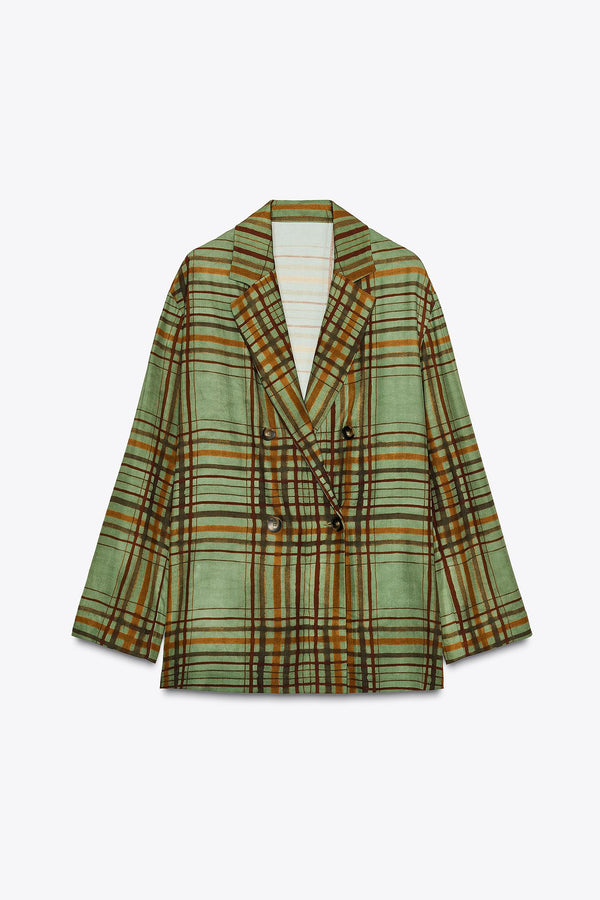 ZW COLLECTION FLOWY CHECK BLAZER
