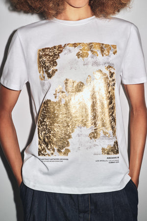 T-SHIRT WITH METALLIC PRINT