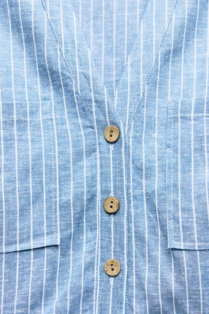 COMBI-SHORT À RAYURES AVEC LIN