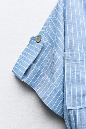 COMBI-SHORT À RAYURES AVEC LIN