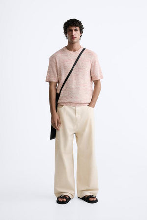 T-SHIRT EN MAILLE ET COTON