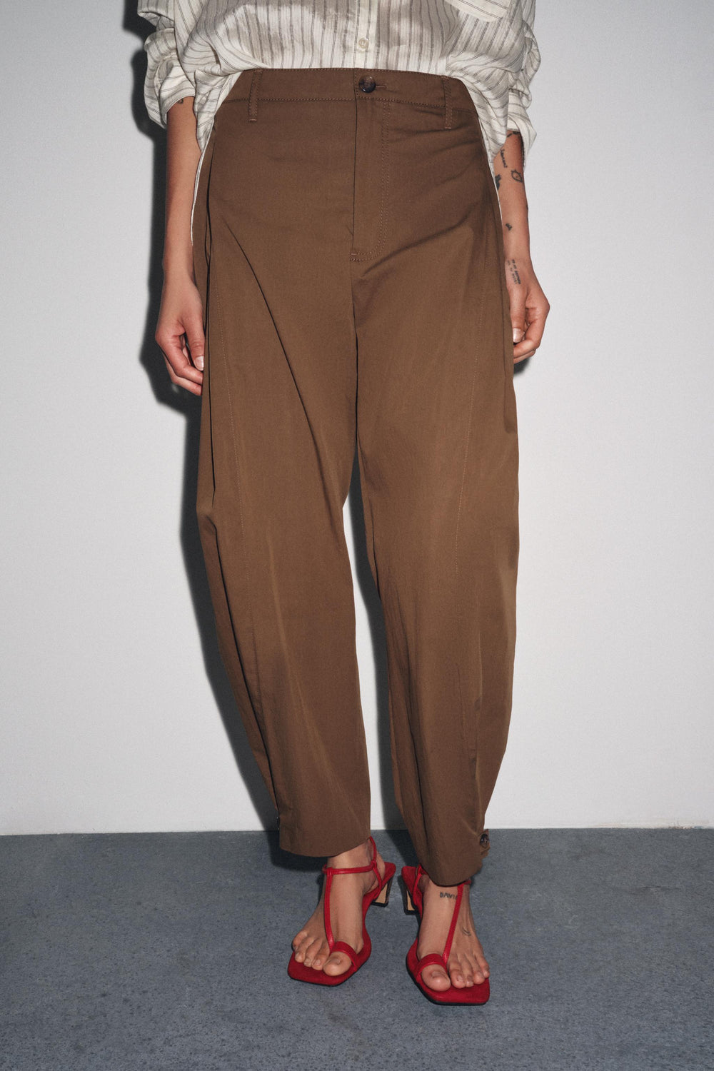 ZW COLLECTION DARTED TROUSERS WITH BELT LOOPS