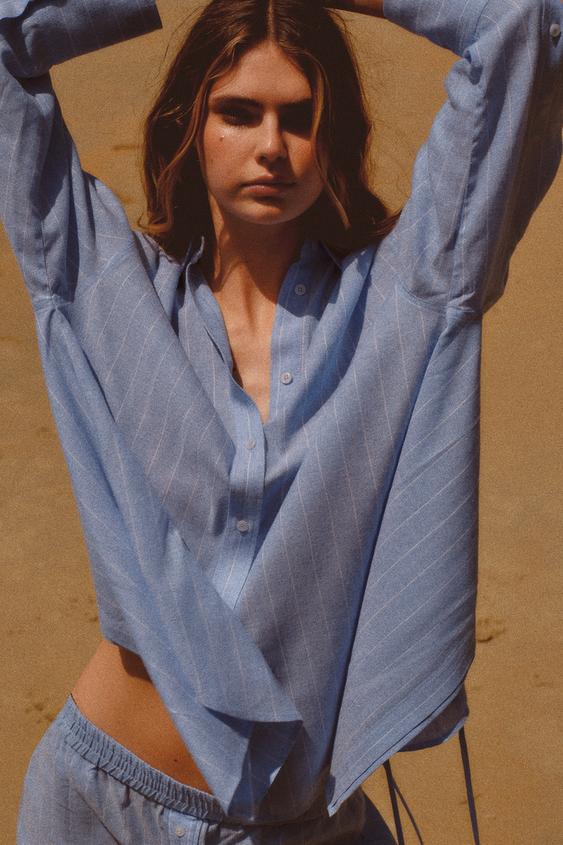 CHEMISE À RAYURES AVEC NŒUDS AU DOS