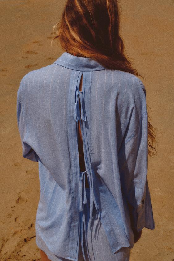 CHEMISE À RAYURES AVEC NŒUDS AU DOS