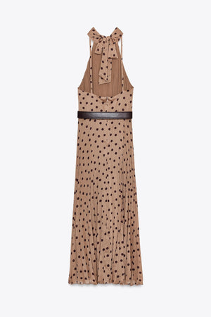 POLKA DOT MIDI DRESS WITH BELT