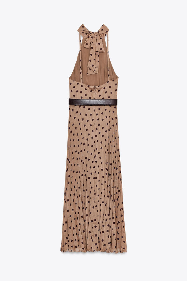 POLKA DOT MIDI DRESS WITH BELT