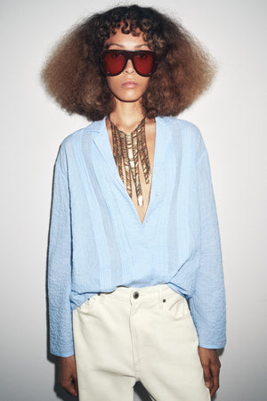 ZW COLLECTION TEXTURED OVERSIZE SHIRT