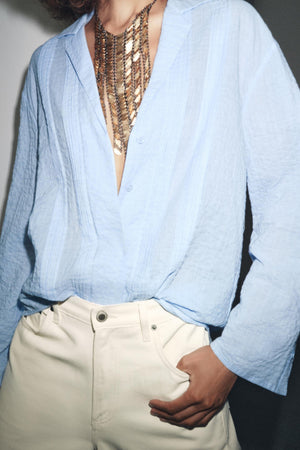 ZW COLLECTION TEXTURED OVERSIZE SHIRT